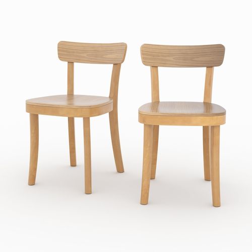 Lot De 2 Chaises En Bois Clair - Keno