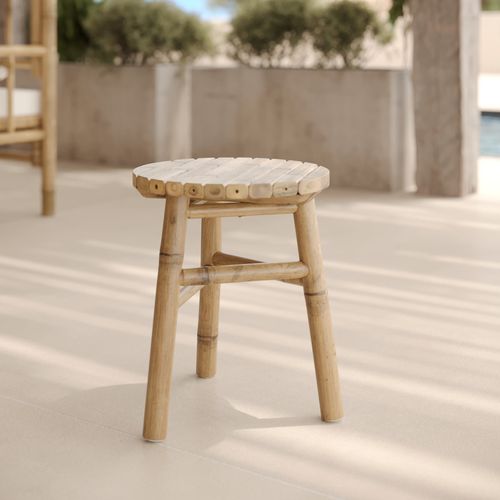 Tabouret De Jardin En Bambou H38 Cm - Eli