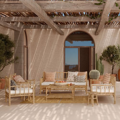 Tabouret De Jardin En Bambou H38 Cm - Eli