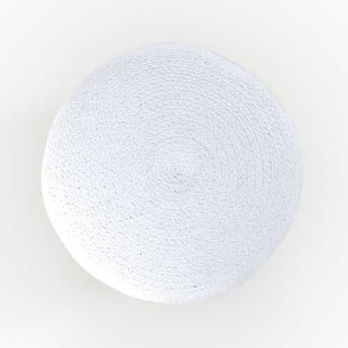 Pouf Rond En Jute Et Blanc D40 Cm - Billy