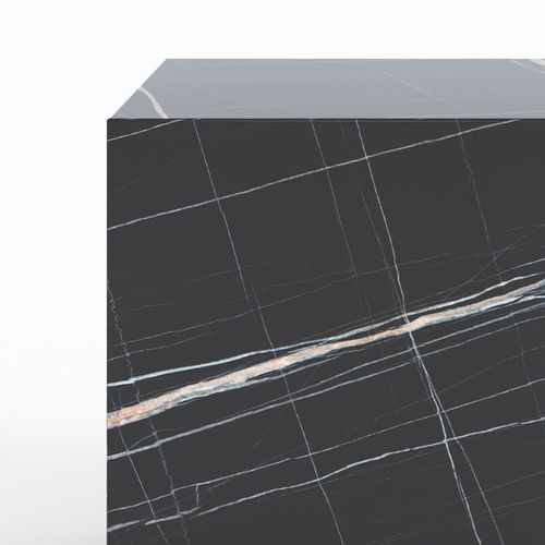 Table D'appoint Effet Marbre Noire - Lison