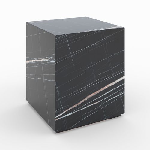 Table D'appoint Effet Marbre Noire - Lison