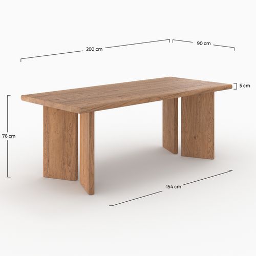 Table Rectangulaire En Bois D'orme 8 Personnes - Albane