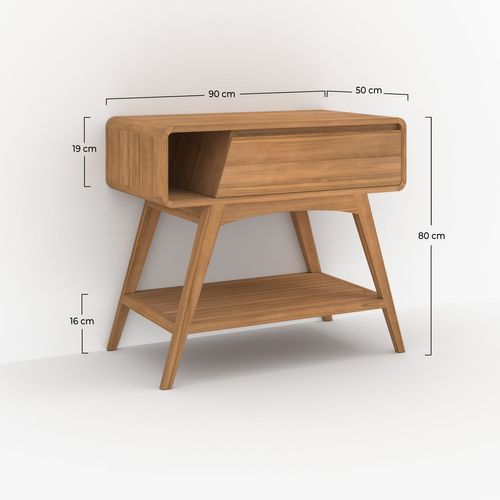 Meuble De Salle De Bain En Bois De Teck 90 Cm - Kafa