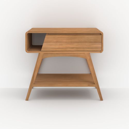 Meuble De Salle De Bain En Bois De Teck 90 Cm - Kafa