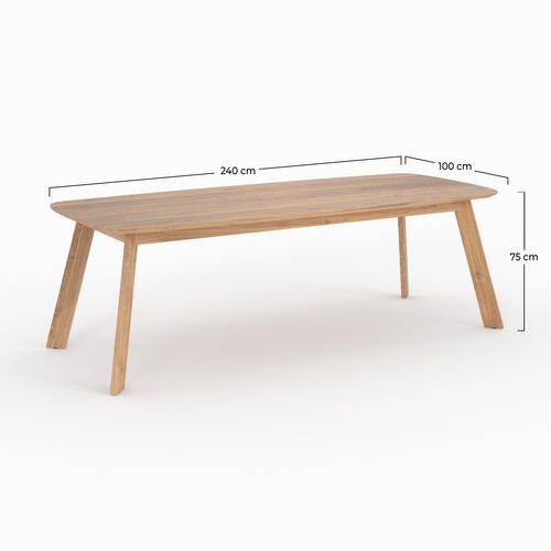 Table De Jardin En Bois De Teck Recyclé 10 Personnes - Lumo