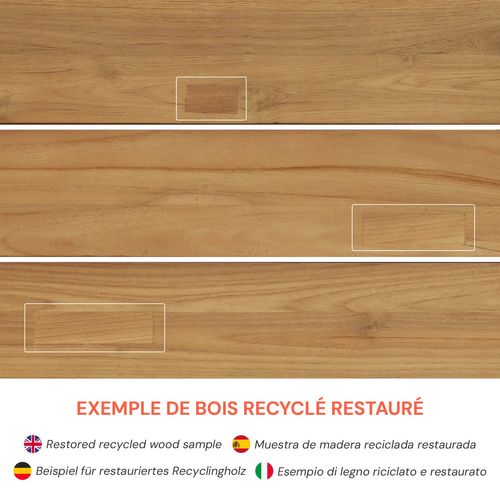 Table De Jardin En Bois De Teck Recyclé 10 Personnes - Lumo