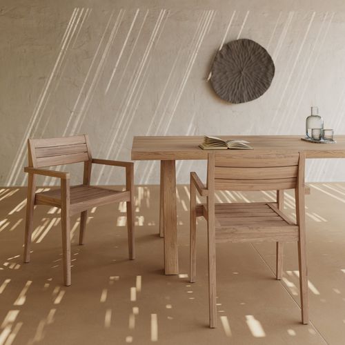 Lot De 2 Chaises De Jardin En Bois De Teck Recyclé - Yogy