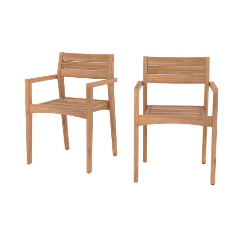 Lot De 2 Chaises De Jardin En Bois De Teck Recyclé - Yogy