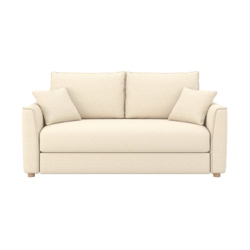 Canapé Convertible 2 Places En Tissu Texturé Beige - Olympe