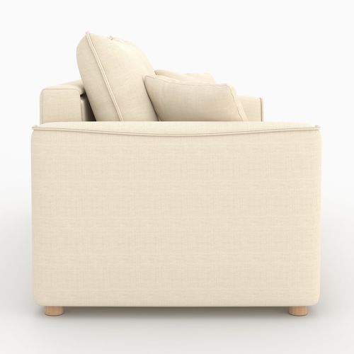 Canapé Convertible 2 Places En Tissu Texturé Beige - Olympe