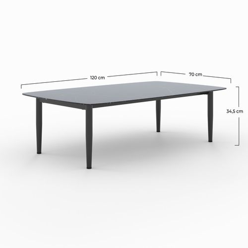 Table Basse De Jardin En Verre Effet Marbre - Wilo