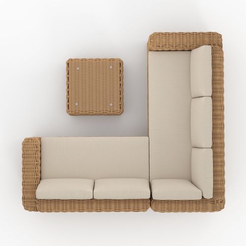 Salon De Jardin 4 Personnes En Résine Tressé Et Tissu Beige - Savana