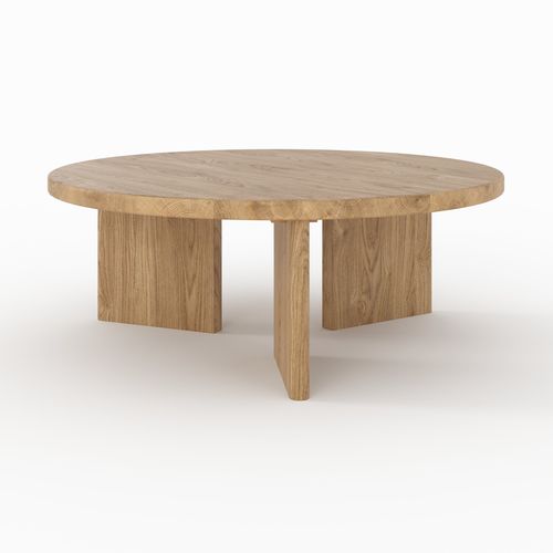 Table Basse Ronde En Bois Massif De Mindi - Galia