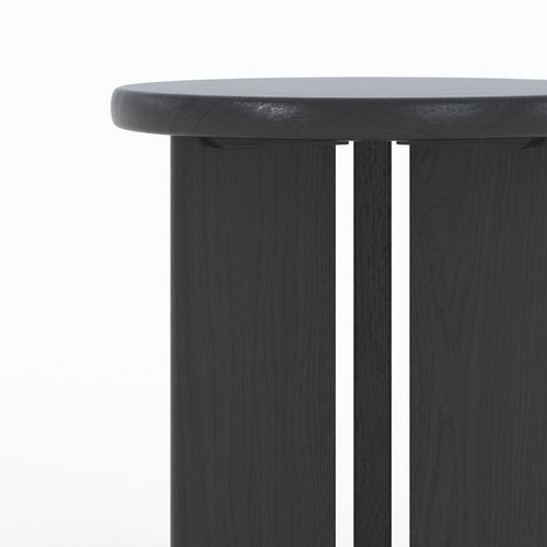 Table D'appoint Ronde En Bois Noir D40 Cm - Néa