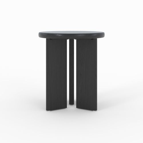 Table D'appoint Ronde En Bois Noir D40 Cm - Néa