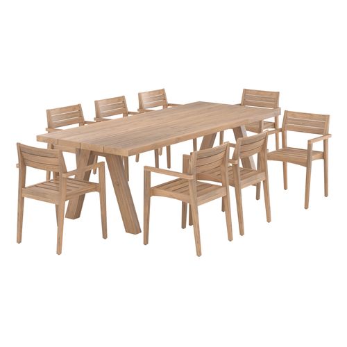 Table Et Chaises De Jardin 8 Personnes En Bois De Teck Recyclé - Molo