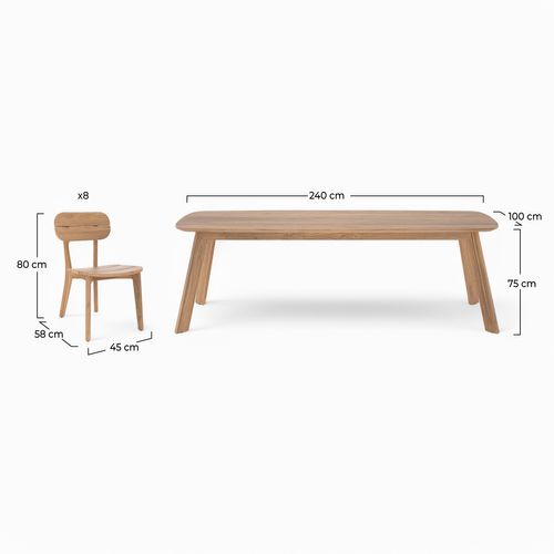 Table Et Chaises De Jardin 8 Personnes En Bois Recyclé - Lumo