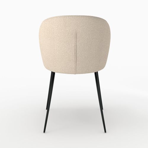 Chaise En Tissu Bouclé Beige Et Pieds En Métal - Groom