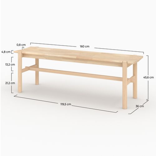 Banc 3 Places En Bois Effet Blanchi - Suzette
