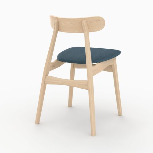 Lot De 2 Chaises En Tissu Bleu Et Bois D'hévéa - Lisette