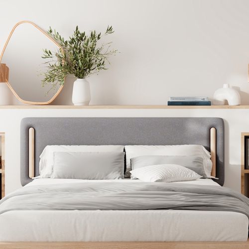 Tête De Lit En Tissu Gris 160 Cm - Katia