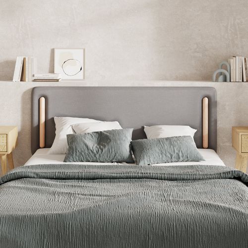 Tête De Lit En Tissu Gris 140 Cm - Katia