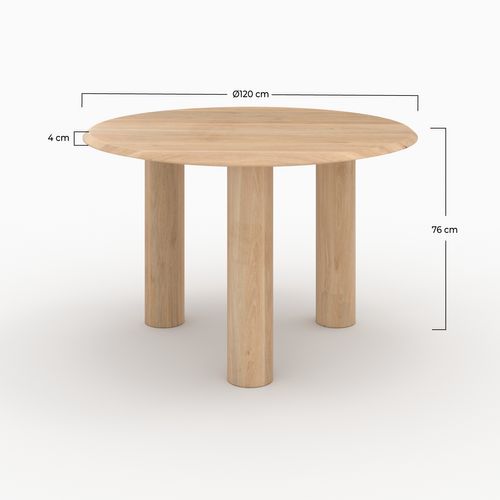 Table Ronde En Bois De Manguier 4 Personnes - Sacha