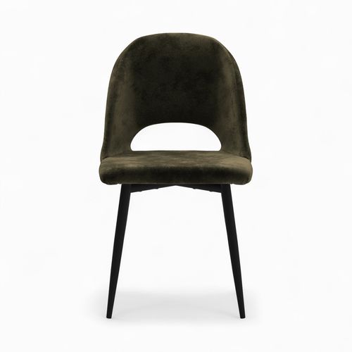 Pack 2 Chaises Et 2 Chaises De Bar 65 Cm En Velours Vert - Pénélope