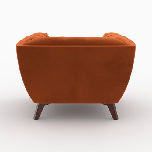 Ensemble Canapé Et Fauteuil En Velours Orange 4 Places - Mona