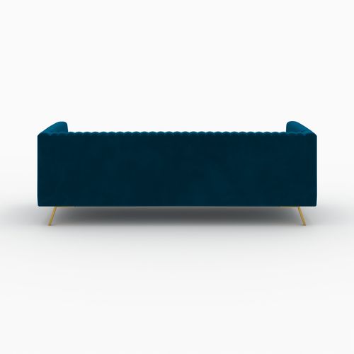Ensemble Canapé Et Fauteuil En Velours Bleu 3 Places - Gatsby