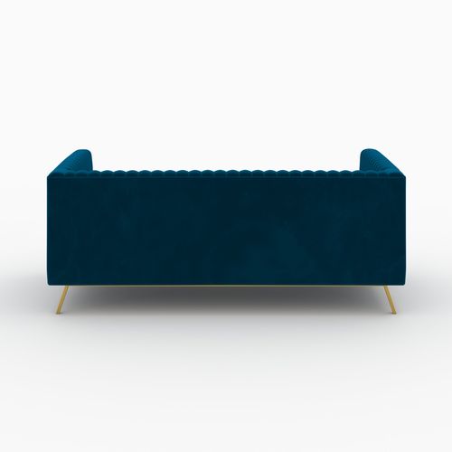 Ensemble Canapés En Velours Bleu 5 Places - Gatsby