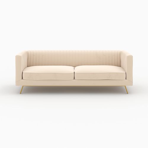 Ensemble Canapés En Velours Beige 5 Places - Gatsby