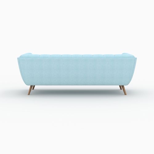 Ensemble Canapé Et Fauteuil En Tissu Bleu Clair 4 Places - Carmen