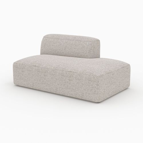 Méridienne Dossier à Gauche Pour Canapé Modulable En Tissu Beige - Hestia