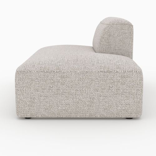 Méridienne Dossier à Gauche Pour Canapé Modulable En Tissu Beige - Hestia