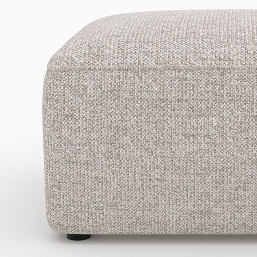 Pouf Rectangulaire Pour Canapé Modulable En Tissu Beige - Hestia