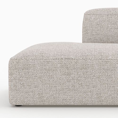 Méridienne Dossier à Droite Pour Canapé Modulable En Tissu Beige - Hestia
