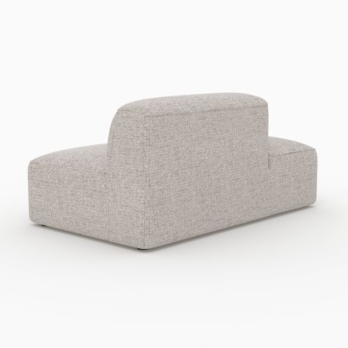 Méridienne Dossier à Droite Pour Canapé Modulable En Tissu Beige - Hestia