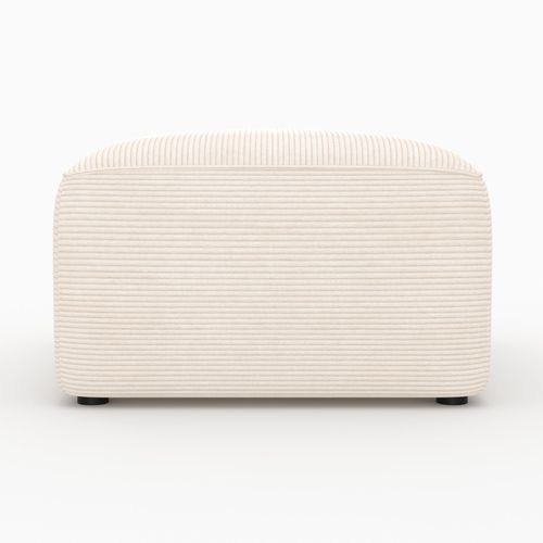 Pouf Rectangulaire Pour Canapé Modulable En Velours Blanc Cassé - Mina