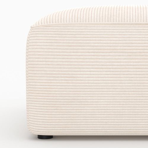 Pouf Rectangulaire Pour Canapé Modulable En Velours Blanc Cassé - Mina