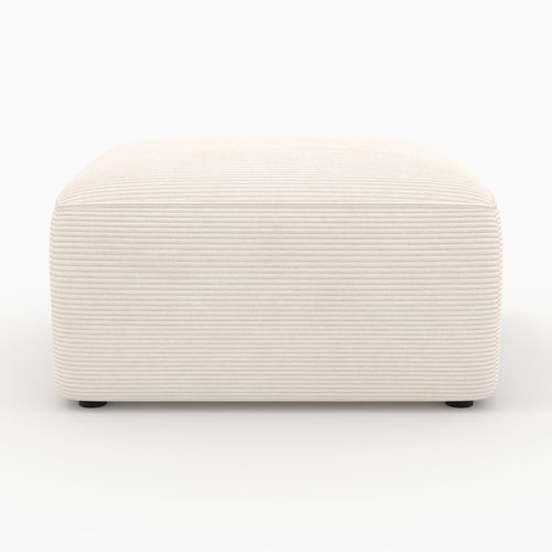 Pouf Rectangulaire Pour Canapé Modulable En Velours Blanc Cassé - Mina