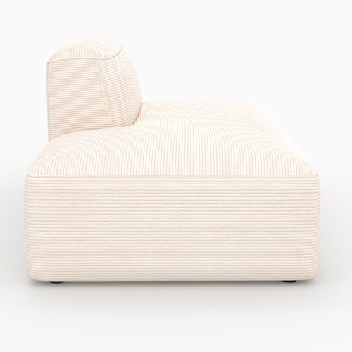 Méridienne Dossier à Droite Pour Canapé Modulable En Velours Blanc - Mina