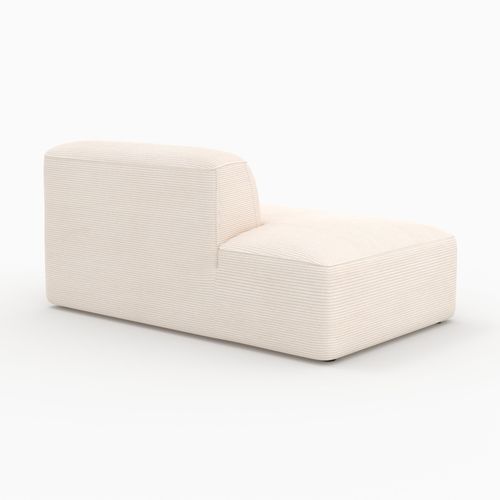 Méridienne Dossier à Droite Pour Canapé Modulable En Velours Blanc - Mina