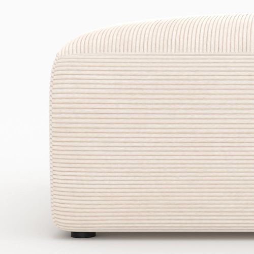 Pouf Carré Pour Canapé Modulable En Velours Blanc Cassé - Mina
