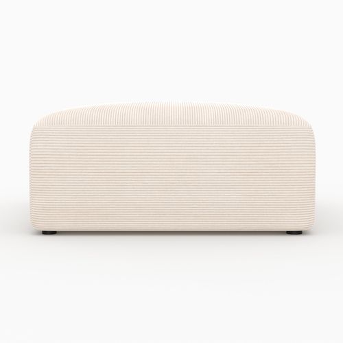Pouf Carré Pour Canapé Modulable En Velours Blanc Cassé - Mina
