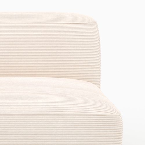 Chauffeuse Pour Canapé Modulable En Velours Blanc Cassé - Mina