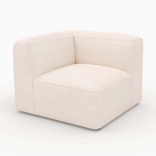 Angle Gauche Pour Canapé Modulable En Velours Blanc Cassé - Mina