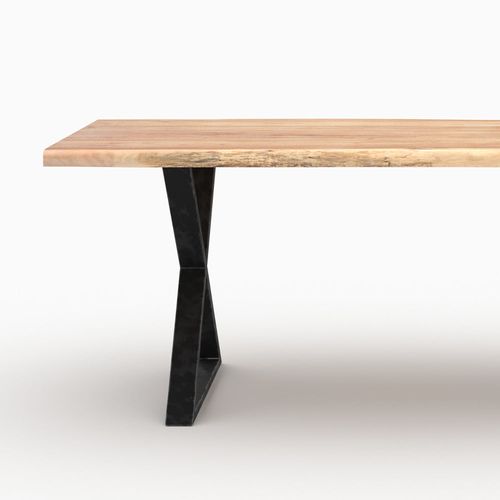Table Rectangulaire En Bois Massif D'acacia 6 Places  - Gia