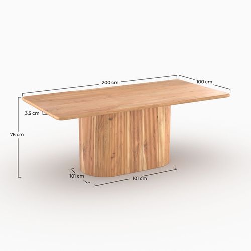 Table Rectangulaire En Bois Massif D'acacia 6 Places - June